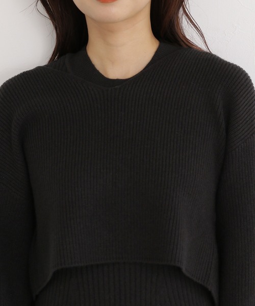 mysty woman（ミスティウーマン）の「リボンショート2Pワンピース 173682（ワンピース・レディース・アイボリー/ブラック/モカ・FREE）」の15枚目の写真