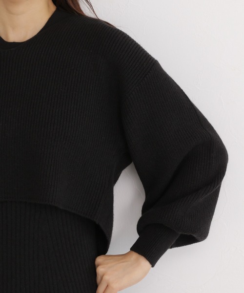 mysty woman（ミスティウーマン）の「リボンショート2Pワンピース 173682（ワンピース・レディース・アイボリー/ブラック/モカ・FREE）」の16枚目の写真