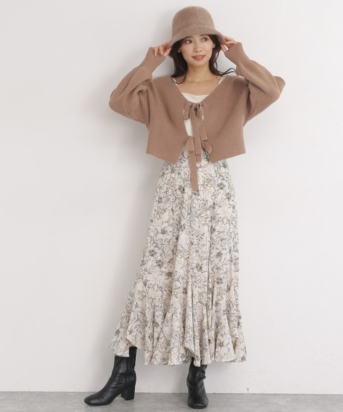 mysty woman（ミスティウーマン）の「リボンショート2Pワンピース 173682（ワンピース・レディース・アイボリー/ブラック/モカ・FREE）」の9枚目の写真