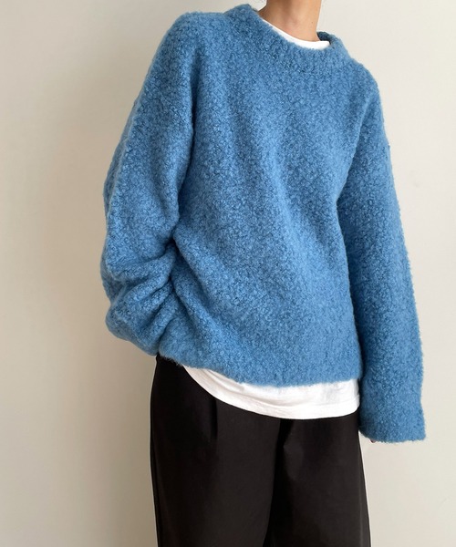 CANAL JEAN(キャナルジーン)の「El mar(エルマール) アルパカ混クルーネックニット(ニット/セーター・レディース・ブルー/グリーン・ONE SIZE)」の2枚目の写真