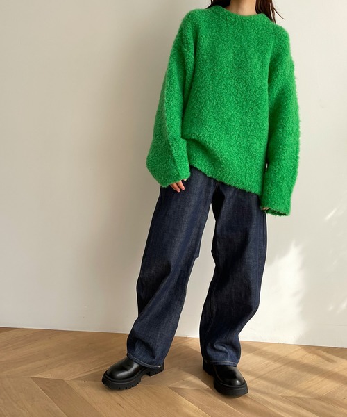 CANAL JEAN(キャナルジーン)の「El mar(エルマール) アルパカ混クルーネックニット(ニット/セーター・レディース・ブルー/グリーン・ONE SIZE)」の17枚目の写真