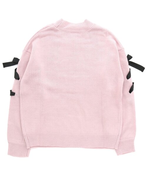 algy（アルジー）の「袖レースアップケーブルニット（ニット/セーター・キッズ・ピンク/アイボリー/サックスブルー・XX-SMALL/X-SMALL/SMALL/MEDIUM）」の14枚目の写真