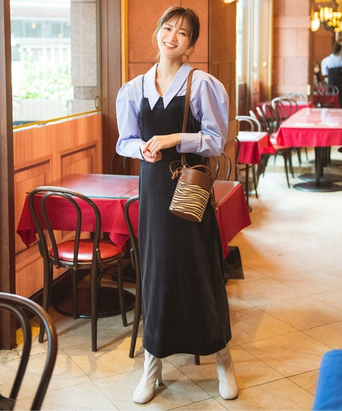 FREE'S MART（フリーズマート）の「ラウンド切り替えバッグ（ショルダーバッグ・レディース・ブラック系その他/ベージュ系その他/ブラウン・ﾌﾘ-）」の5枚目の写真