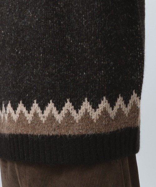 BAYFLOW（ベイフロー）の「フェアアイルニットプルオーバー（ニット/セーター・メンズ・グレー/オフホワイト/ブラック・MEDIUM/LARGE）」の14枚目の写真