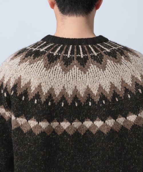 BAYFLOW（ベイフロー）の「フェアアイルニットプルオーバー（ニット/セーター・メンズ・グレー/オフホワイト/ブラック・MEDIUM/LARGE）」の9枚目の写真