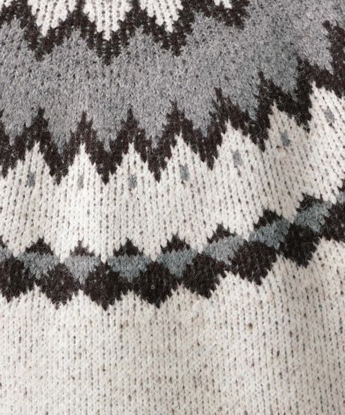 BAYFLOW（ベイフロー）の「フェアアイルニットプルオーバー（ニット/セーター・メンズ・グレー/オフホワイト/ブラック・MEDIUM/LARGE）」の6枚目の写真