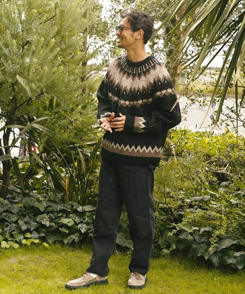 BAYFLOW（ベイフロー）の「フェアアイルニットプルオーバー（ニット/セーター・メンズ・グレー/オフホワイト/ブラック・MEDIUM/LARGE）」の20枚目の写真