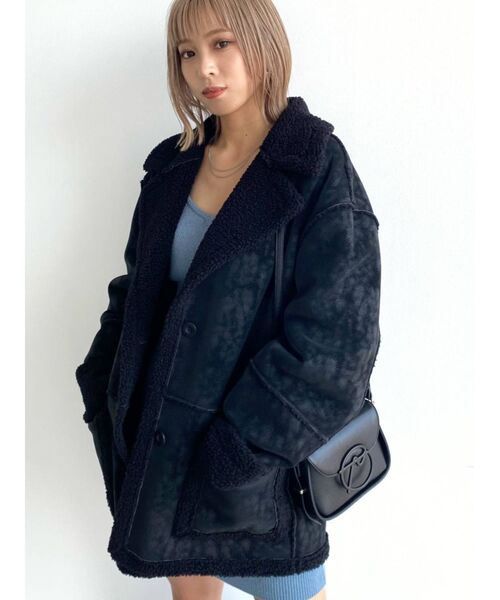 EMODA(エモダ)の「フェイクムートンコート(ムートンコート・レディース・ブラウン/ブラック・FREE)」の9枚目の写真