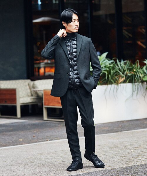 EDIFICE（エディフィス）の「シルクネップ ツイル 2ボタン ジャケット【セットアップ 着用可能】（テーラードジャケット・メンズ・ライトグレー/カーキ/ネイビー/ブラック・X-LARGE/SMALL/MEDIUM/LARGE）」の21枚目の写真