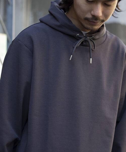 GLOSTER（グロスター）の「【GLOSTER/グロスター】ダンボールニット プルオーバーパーカー フーディ（パーカー・メンズ・チャコールグレー/アイボリー/ベージュ/イエロー・S/M/L）」の3枚目の写真