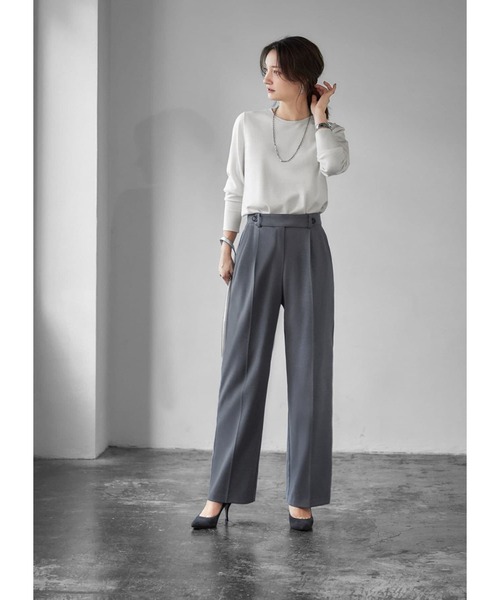 STYLE DELI(スタイルデリ)の「ウエストデザイン2タックワイドパンツ(その他パンツ・レディース・グレー/チャコールグレー/パープル系・SMALL/MEDIUM)」の15枚目の写真
