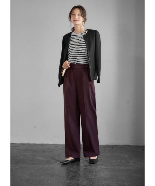 STYLE DELI(スタイルデリ)の「ウエストデザイン2タックワイドパンツ(その他パンツ・レディース・グレー/チャコールグレー/パープル系・SMALL/MEDIUM)」の14枚目の写真