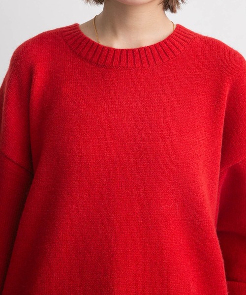 KBF（ケイビーエフ）の「クルーネックオーバーニット（ニット/セーター・レディース・ベージュ/レッド/グレー/ブルー・ONE）」の15枚目の写真