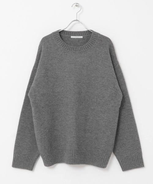 KBF（ケイビーエフ）の「クルーネックオーバーニット（ニット/セーター・レディース・ベージュ/レッド/グレー/ブルー・ONE）」の8枚目の写真