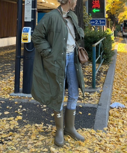 AMAIL（アマイル）の「Military over コート（ミリタリージャケット・レディース・カーキ/ブラック・FREE）」の2枚目の写真