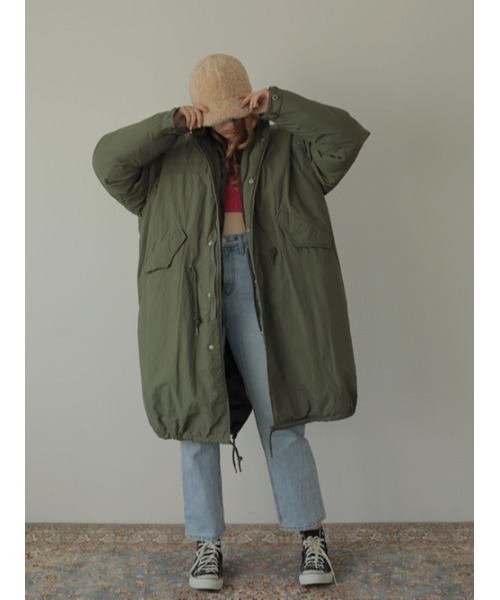 AMAIL（アマイル）の「Military over コート（ミリタリージャケット・レディース・カーキ/ブラック・FREE）」の5枚目の写真