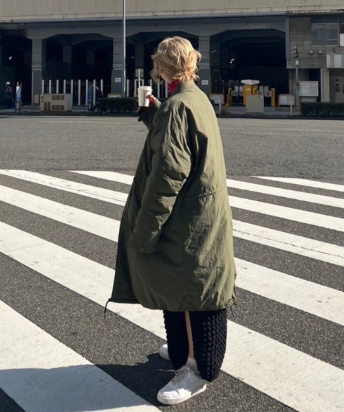 AMAIL（アマイル）の「Military over コート（ミリタリージャケット・レディース・カーキ/ブラック・FREE）」の20枚目の写真