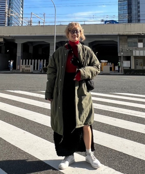 AMAIL（アマイル）の「Military over コート（ミリタリージャケット・レディース・カーキ/ブラック・FREE）」の21枚目の写真