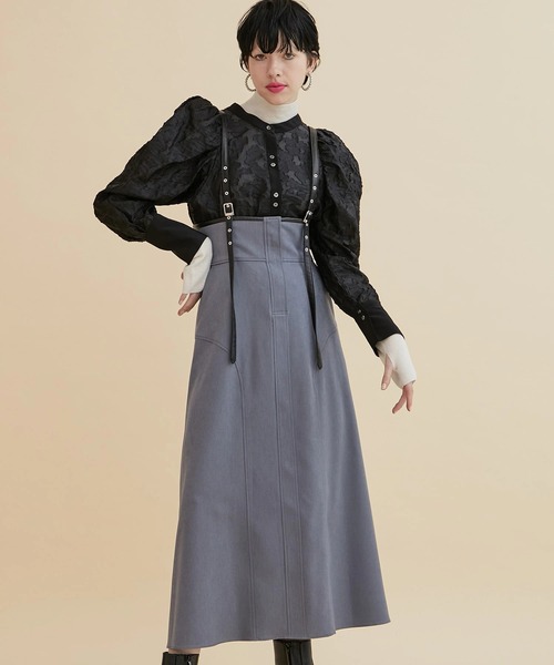 アンジェリックプリティー/サスペンダースカート（グレー） チェック柄フリルサスペンダースカート - Ank Rouge(アンクルージュ)の