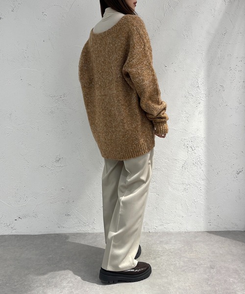 apres jour mignon（アプレジュールミニョン）の「メランジVネックニット【ZOZOTOWN限定アイテム】（ニット/セーター・レディース・マスタード/ブルー/オレンジ・フリー/X-LARGE）」の10枚目の写真