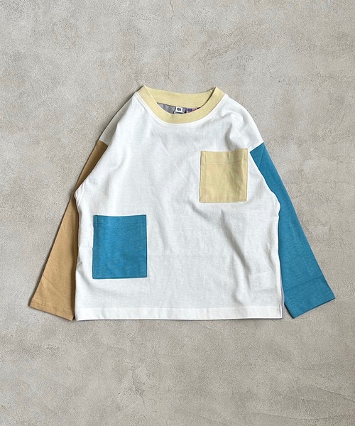 Life Support Products(ライフサポートプロダクツ)の「【コットンUSA】クレイジーポケットロンT(80~150cm)(Tシャツ/カットソー・キッズ・ライム/チャコール/オフホワイト/ベージュ・90/100/110/120/80/130/95/140/150)」の12枚目の写真