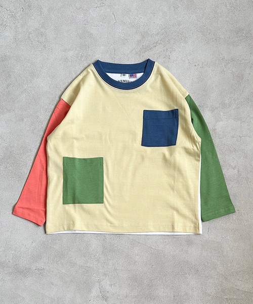 Life Support Products(ライフサポートプロダクツ)の「【コットンUSA】クレイジーポケットロンT(80~150cm)(Tシャツ/カットソー・キッズ・ライム/チャコール/オフホワイト/ベージュ・90/100/110/120/80/130/95/140/150)」の8枚目の写真