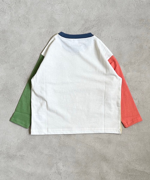 Life Support Products(ライフサポートプロダクツ)の「【コットンUSA】クレイジーポケットロンT(80~150cm)(Tシャツ/カットソー・キッズ・ライム/チャコール/オフホワイト/ベージュ・90/100/110/120/80/130/95/140/150)」の6枚目の写真