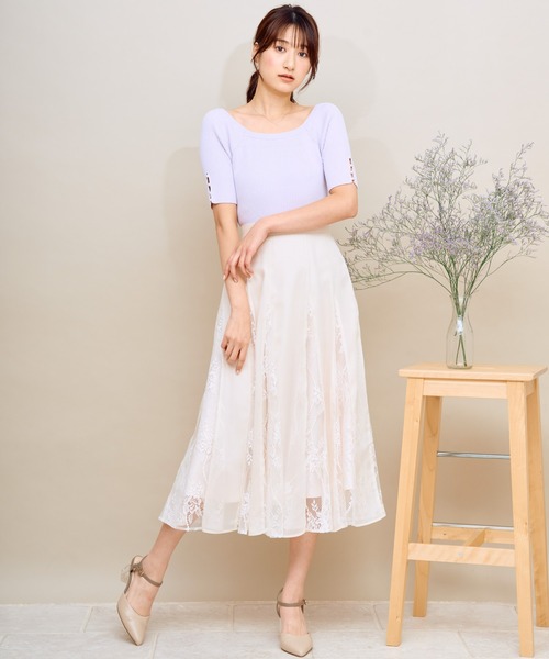 NOELA（ノエラ）の「シフォンレース切替スカート（スカート