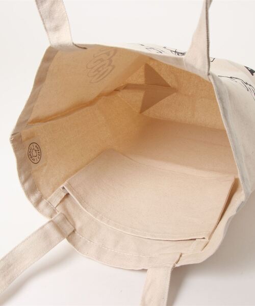 BEN DAVIS（ベンデイビス）の「【BEN DAVIS】ORGANIC PRINT TOTE（トートバッグ・レディース・ホワイト×ブラック・FREE）」の4枚目の写真