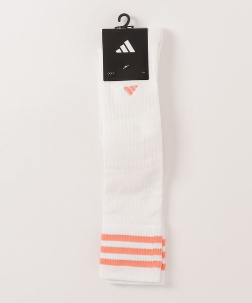 adidas（アディダス）の「ひざ丈 スリーストライプ クッションソックス【adidas Golf/アディダスゴルフ】（ソックス/靴下・レディース・ホワイト×ブラック/コーラル/ブラック×ホワイト・SMALL）」の6枚目の写真