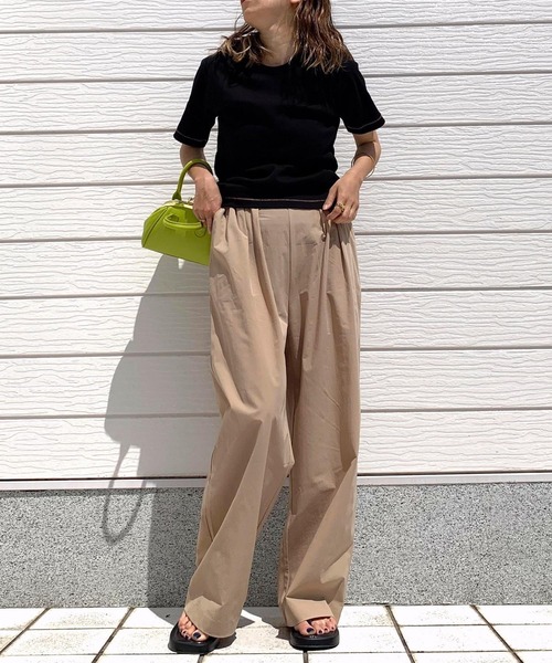 Q（キュー）の「接触冷感テックパンツ（その他パンツ・レディース・グレイッシュベージュ/ブラック/ブルー・MEDIUM）」の15枚目の写真