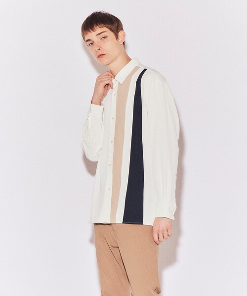 tk.TAKEO KIKUCHI(ティーケータケオキクチ)の「◆アムンゼンパッチワークシャツ(シャツ/ブラウス・メンズ・ネイビー系4/ホワイト系5/ブラック系4・01/02/03)」の2枚目の写真