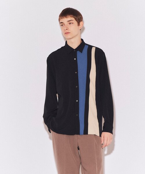 tk.TAKEO KIKUCHI(ティーケータケオキクチ)の「◆アムンゼンパッチワークシャツ(シャツ/ブラウス・メンズ・ネイビー系4/ホワイト系5/ブラック系4・01/02/03)」の1枚目の写真