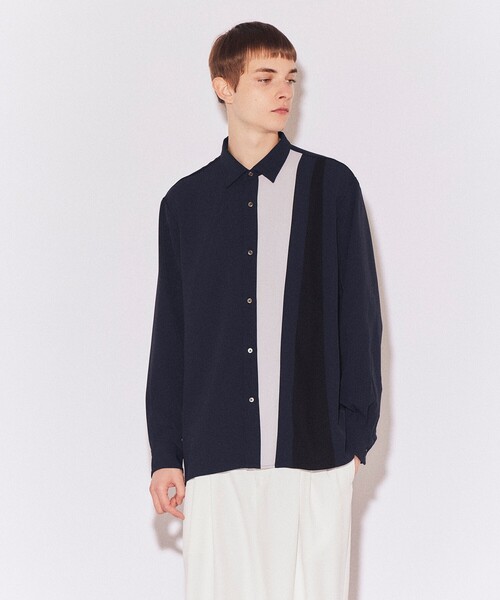 tk.TAKEO KIKUCHI(ティーケータケオキクチ)の「◆アムンゼンパッチワークシャツ(シャツ/ブラウス・メンズ・ネイビー系4/ホワイト系5/ブラック系4・01/02/03)」の3枚目の写真