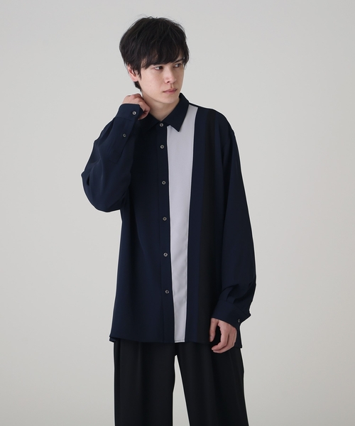 tk.TAKEO KIKUCHI(ティーケータケオキクチ)の「◆アムンゼンパッチワークシャツ(シャツ/ブラウス・メンズ・ネイビー系4/ホワイト系5/ブラック系4・01/02/03)」の11枚目の写真