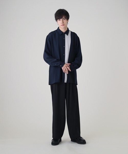 tk.TAKEO KIKUCHI(ティーケータケオキクチ)の「◆アムンゼンパッチワークシャツ(シャツ/ブラウス・メンズ・ネイビー系4/ホワイト系5/ブラック系4・01/02/03)」の12枚目の写真