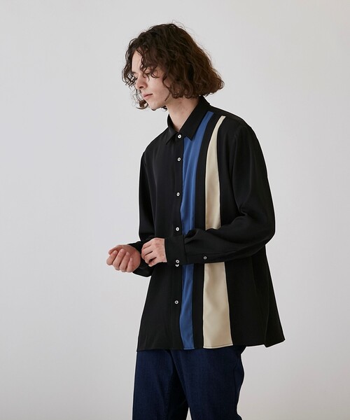 tk.TAKEO KIKUCHI(ティーケータケオキクチ)の「◆アムンゼンパッチワークシャツ(シャツ/ブラウス・メンズ・ネイビー系4/ホワイト系5/ブラック系4・01/02/03)」の14枚目の写真