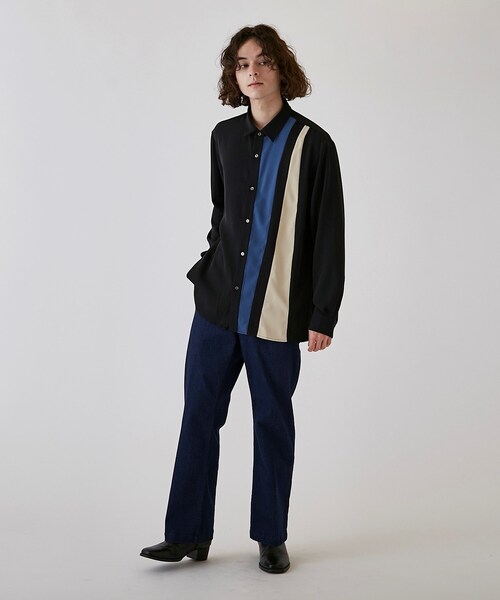 tk.TAKEO KIKUCHI(ティーケータケオキクチ)の「◆アムンゼンパッチワークシャツ(シャツ/ブラウス・メンズ・ネイビー系4/ホワイト系5/ブラック系4・01/02/03)」の15枚目の写真