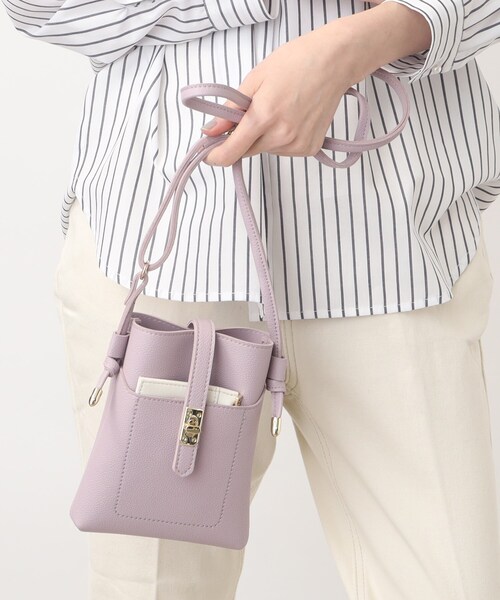 grove（グローブ）の「◆カードケース付ベルトひねりミニショルダー（ショルダーバッグ・レディース・アイボリー/ライトグレー/ライトパープル/ブラック・00）」の4枚目の写真