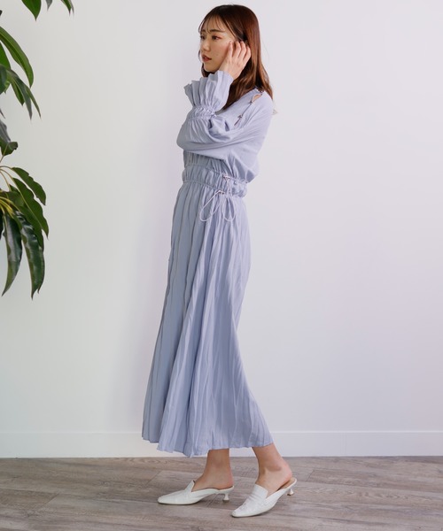 【美品】レディメイド　ワンピース バルーンスリーブドロストOP（マキシ丈/ロングワンピース