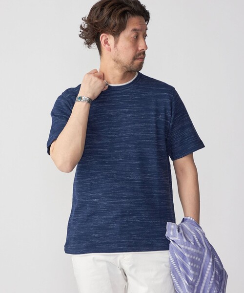 SHIPS(シップス)の「SHIPS: ワッフル フェイクレイヤード クルーネック Tシャツ(Tシャツ/カットソー・メンズ・ライトグレー/ネイビー/ダークグレー・SMALL/MEDIUM/LARGE/X-LARGE)」の3枚目の写真