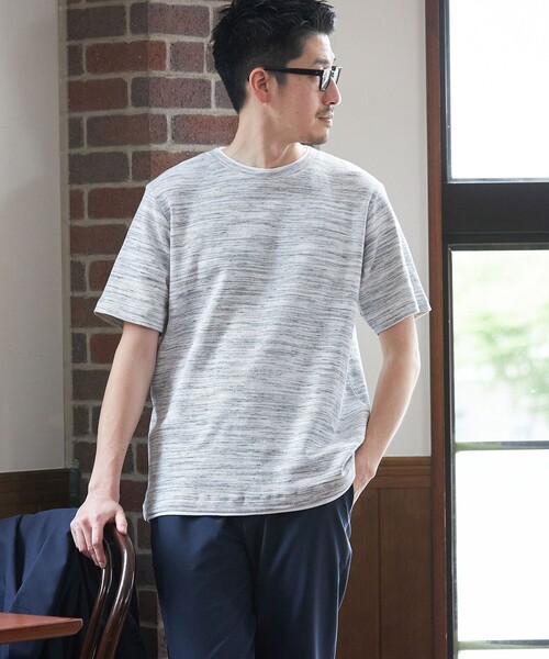 SHIPS(シップス)の「SHIPS: ワッフル フェイクレイヤード クルーネック Tシャツ(Tシャツ/カットソー・メンズ・ライトグレー/ネイビー/ダークグレー・SMALL/MEDIUM/LARGE/X-LARGE)」の1枚目の写真