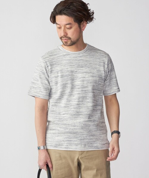 SHIPS(シップス)の「SHIPS: ワッフル フェイクレイヤード クルーネック Tシャツ(Tシャツ/カットソー・メンズ・ライトグレー/ネイビー/ダークグレー・SMALL/MEDIUM/LARGE/X-LARGE)」の9枚目の写真