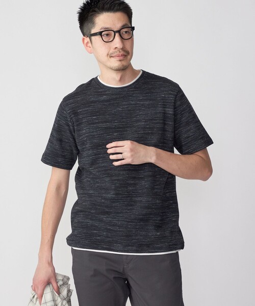 SHIPS(シップス)の「SHIPS: ワッフル フェイクレイヤード クルーネック Tシャツ(Tシャツ/カットソー・メンズ・ライトグレー/ネイビー/ダークグレー・SMALL/MEDIUM/LARGE/X-LARGE)」の18枚目の写真