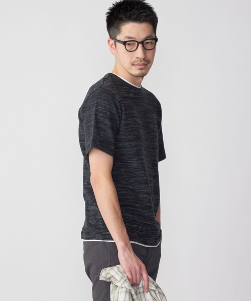 SHIPS(シップス)の「SHIPS: ワッフル フェイクレイヤード クルーネック Tシャツ(Tシャツ/カットソー・メンズ・ライトグレー/ネイビー/ダークグレー・SMALL/MEDIUM/LARGE/X-LARGE)」の21枚目の写真