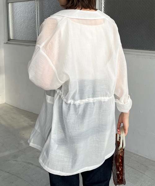 DISCOAT（ディスコート）の「【WEB限定】シアージャケット《新色追加!!》（テーラードジャケット・レディース・アイボリー/ブラック/グレイッシュベージュ/ライトグリーン/ピンク/モカ/カーキ・FREE）」の15枚目の写真