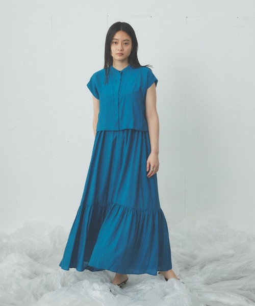 Happy John（ハッピージョン）の「french sleeve short shirt/フレンチスリーブショートシャツ（シャツ/ブラウス・レディース・イエロー/ブラック/ブルー・FREE）」の15枚目の写真