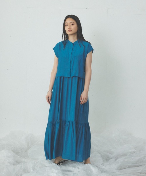 Happy John（ハッピージョン）の「french sleeve short shirt/フレンチスリーブショートシャツ（シャツ/ブラウス・レディース・イエロー/ブラック/ブルー・FREE）」の16枚目の写真