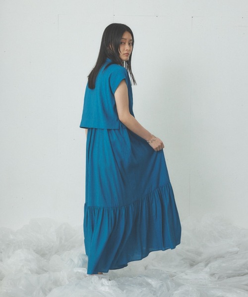 Happy John（ハッピージョン）の「french sleeve short shirt/フレンチスリーブショートシャツ（シャツ/ブラウス・レディース・イエロー/ブラック/ブルー・FREE）」の19枚目の写真