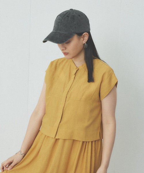 Happy John（ハッピージョン）の「french sleeve short shirt/フレンチスリーブショートシャツ（シャツ/ブラウス・レディース・イエロー/ブラック/ブルー・FREE）」の22枚目の写真